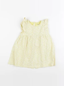 Vertbaudet - robe jaune, blanc - 2 ans