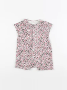 Vertbaudet - combinaison rose, vert - 9 mois