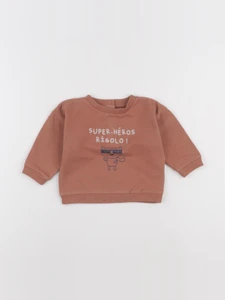 Vertbaudet - sweat marron - 9 mois