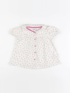 Tape à l'oeil - robe blanc, rose - 24 mois