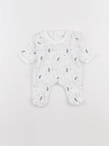 Vertbaudet - pyjama velours bleu, blanc - Prématuré
