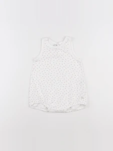 Petit Bateau - pyjama coton blanc, rose - 18 mois