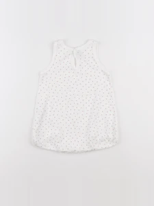Petit Bateau - pyjama coton blanc, rose - 18 mois