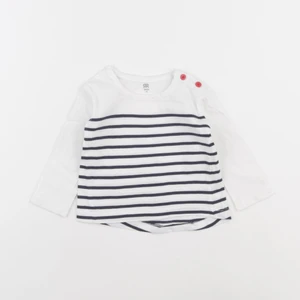 La Redoute - tee-shirt blanc, bleu - 3 mois
