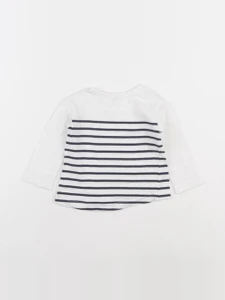 La Redoute - tee-shirt blanc, bleu - 3 mois