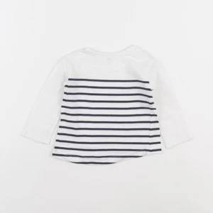 La Redoute - tee-shirt blanc, bleu - 3 mois