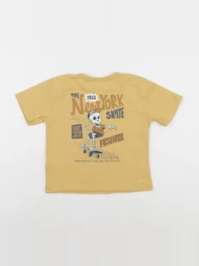 Vertbaudet - tee-shirt imprimé au dos jaune - 4 ans