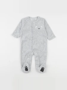 Vertbaudet - pyjama velours gris - 9 mois