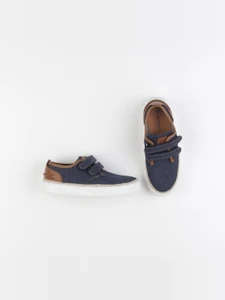 Vertbaudet - tennis à scratch/ lacets bleu - pointure 35
