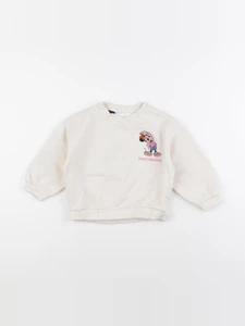 Zara - sweat imprimé au dos beige - 18 mois