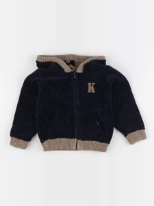 IKKS - gilet réversible marron, bleu - 2 ans