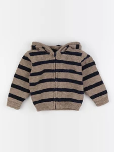 IKKS - gilet réversible marron, bleu - 2 ans