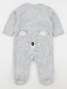 Vertbaudet - pyjama velours gris - 9 mois