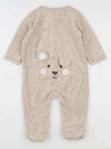 Vertbaudet - pyjama velours marron - 12 mois