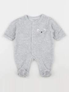 Vertbaudet - pyjama velours gris - 0 mois