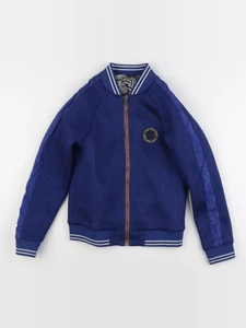 IKKS - veste réversible, imprimé au dos bleu, blanc, noir - 10 ans
