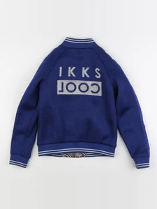 IKKS - veste réversible, imprimé au dos bleu, blanc, noir - 10 ans
