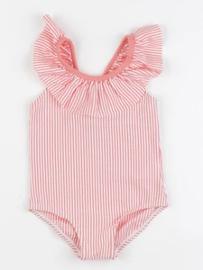 Vertbaudet - maillot de bain blanc, rose - 18 mois