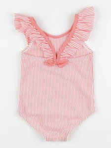 Vertbaudet - maillot de bain blanc, rose - 18 mois