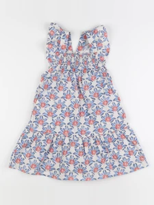 Zara - robe beige, bleu, rouge - 4/5 ans