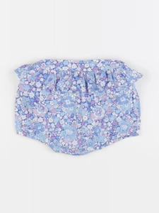 Jacadi - bloomer volants au dos, liberty bleu, blanc, violet - 6 mois