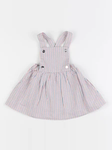 Jacadi - robe blanc, bleu, orange - 6 mois