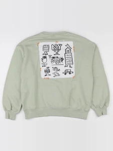 Zara - sweat imprimé au dos vert - 13/14 ans