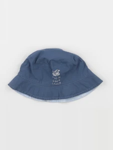 Vertbaudet - chapeau réversible bleu - 3/6 mois