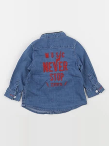 IKKS - chemise imprimé au dos bleu - 6 mois
