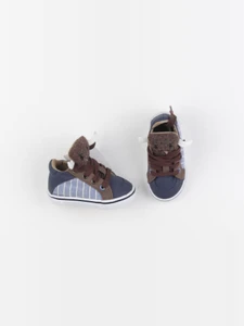 Vertbaudet - tennis à scratch/ lacets bleu - pointure 19