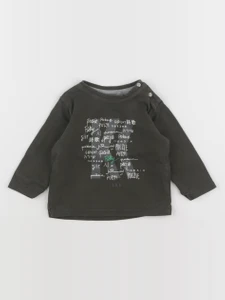 IKKS - tee-shirt réversible vert, gris - 6 mois