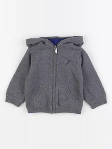 Jacadi - gilet réversible gris, bleu - 12 mois