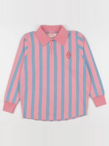 The animals observatory - polo imprimé au dos rose, bleu - 8 ans