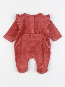 Vertbaudet - pyjama velours marron - 0 mois