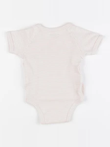 Vertbaudet - body rose, blanc - 3 mois