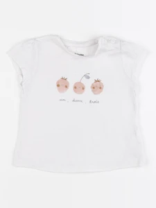 Vertbaudet - tee-shirt blanc - 6 mois