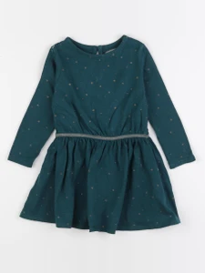 Vertbaudet - robe or, vert - 2 ans