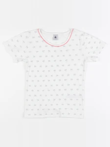 Petit Bateau - maillot de corps blanc, bleu - 8 ans