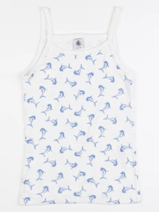 Petit Bateau - maillot de corps blanc, bleu - 8 ans