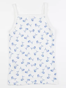 Petit Bateau - maillot de corps blanc, bleu - 8 ans