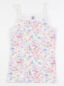 Petit Bateau - maillot de corps blanc, rose - 8 ans