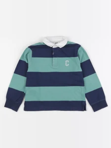 Cyrillus - polo bleu, vert - 4 ans