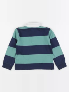 Cyrillus - polo bleu, vert - 4 ans