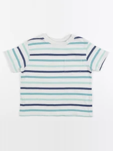 Cyrillus - tee-shirt blanc, bleu - 4 ans