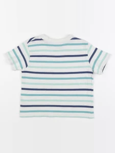 Cyrillus - tee-shirt blanc, bleu - 4 ans