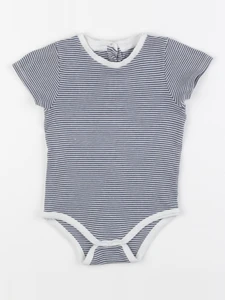 Vertbaudet - body tee-shirt blanc, bleu - 18 mois