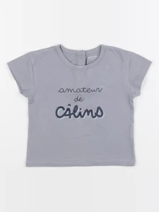 Vertbaudet - tee-shirt taupe - 18 mois