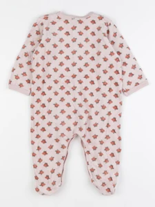 Petit Bateau - pyjama velours rose - 12 mois
