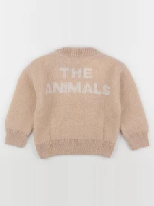 The animals observatory - pull beige PLAIN BULL - 2 ans