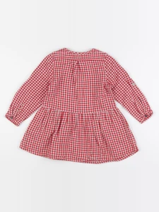 Petit Bateau - robe rouge, blanc - 3 ans